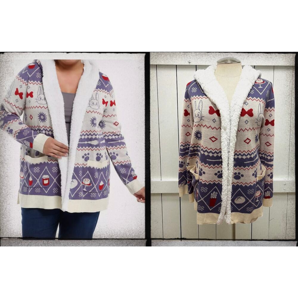 Hot Topic Plus Size 3 Studio Ghibli Fair Isle Kiki Open Cardigan‎ Sweater 3X New